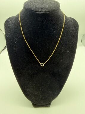 Oval Cubic Zirconia Goldtone Necklace